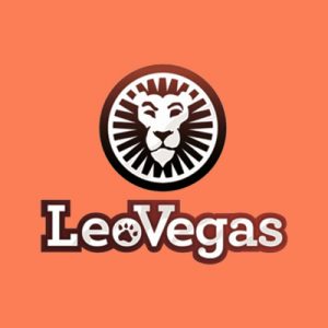 LeoVegas casino Logo with orange background