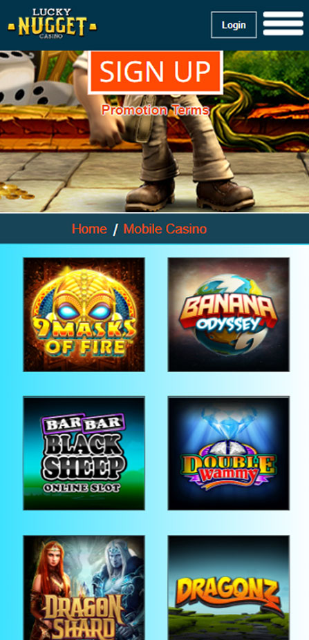 Lucky Nugget mobile casino screenshot