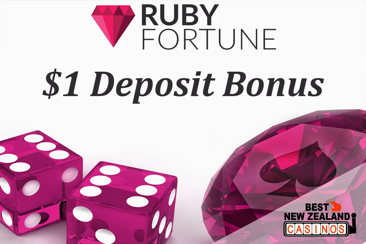 $1 deposit bonus from Ruby Fortune