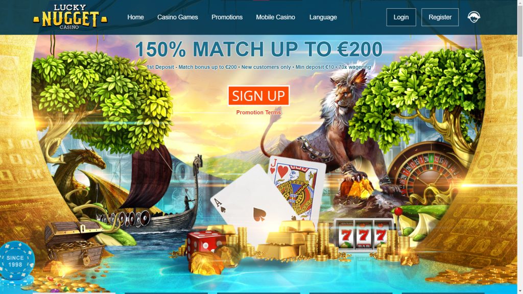 Lucky Nugget Casino website image