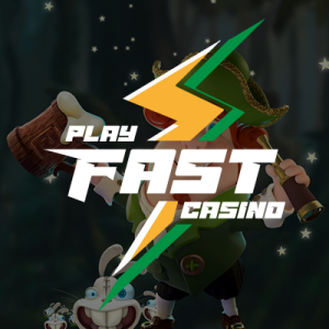 Playfast casino logo with background