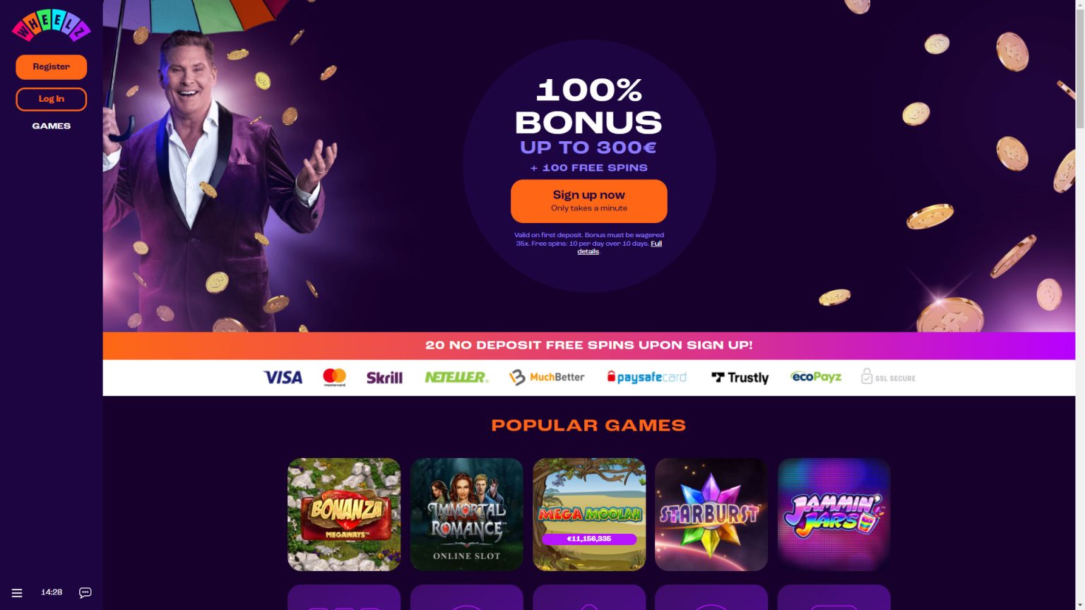 Wheelz Casino Review - Get 20 Free Spins No Deposit Bonus