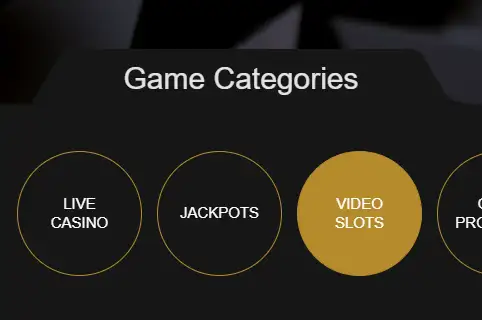 image showing games tab on a casino site
