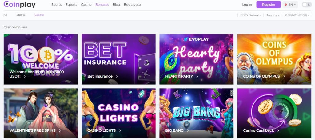Coinplay Casino Bonuses