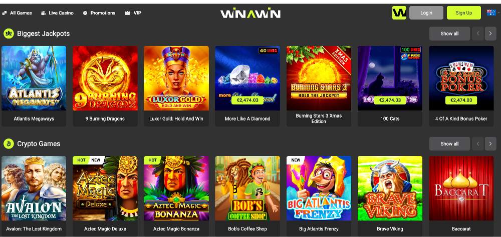 Winawin casino crypto and jackpot games