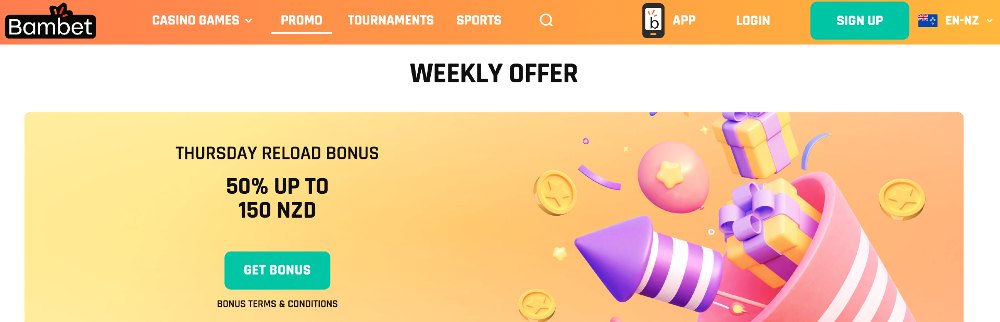 Bambet Casino Weekly Bonus