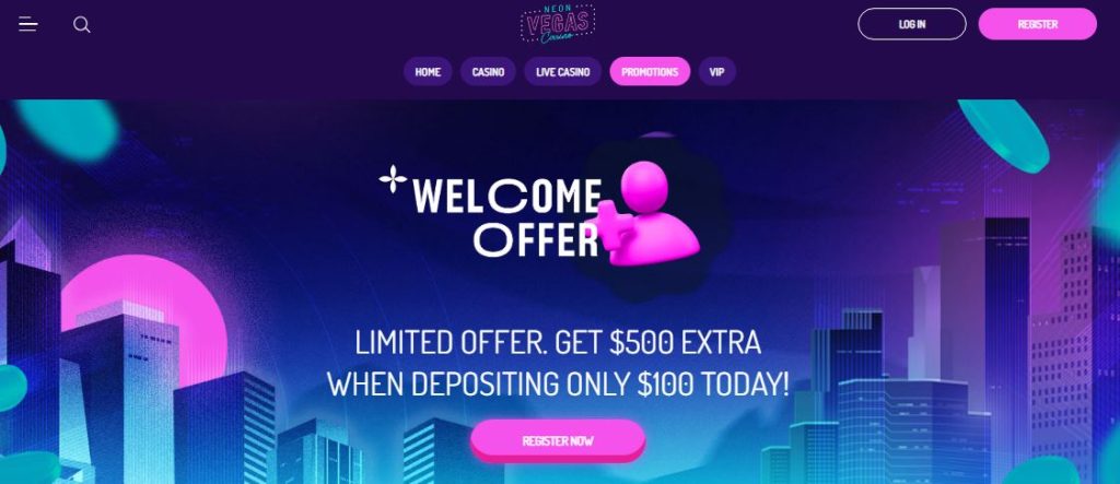 Neon Vegas Casino Welcome Bonus Offer