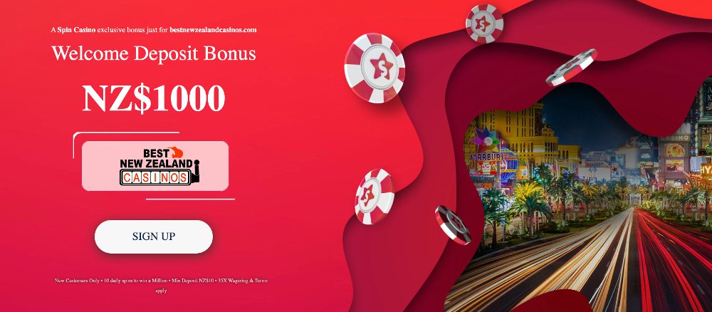 Spin Casino exclusive bonus for Best New Zealand Casinos