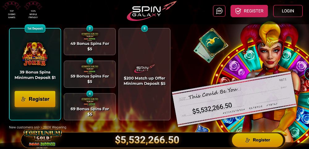 Spin galaxy low deposit free spins