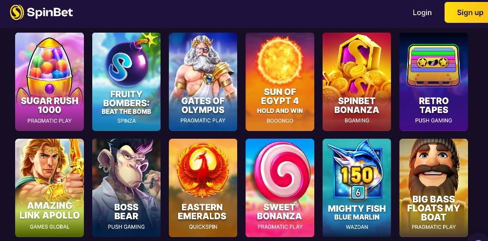SpinBet Casino Popular Slots