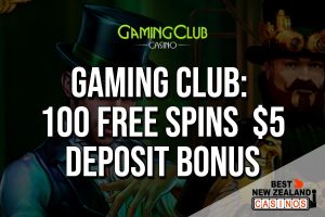 Gaming Club- 100 Free Spins $5 Deposit Bonus