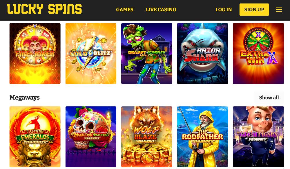 Lucky Spins Casino Popular SLots