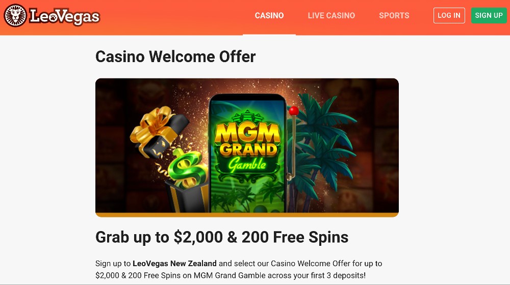 Leovegas Casino Welcome Bonus