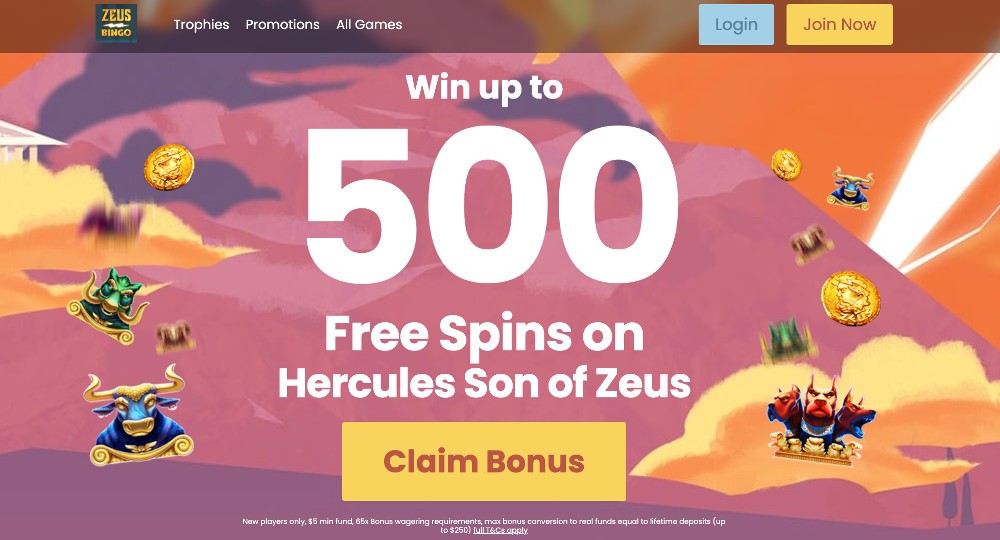Zeus Bingo Casino Welcome Bonus