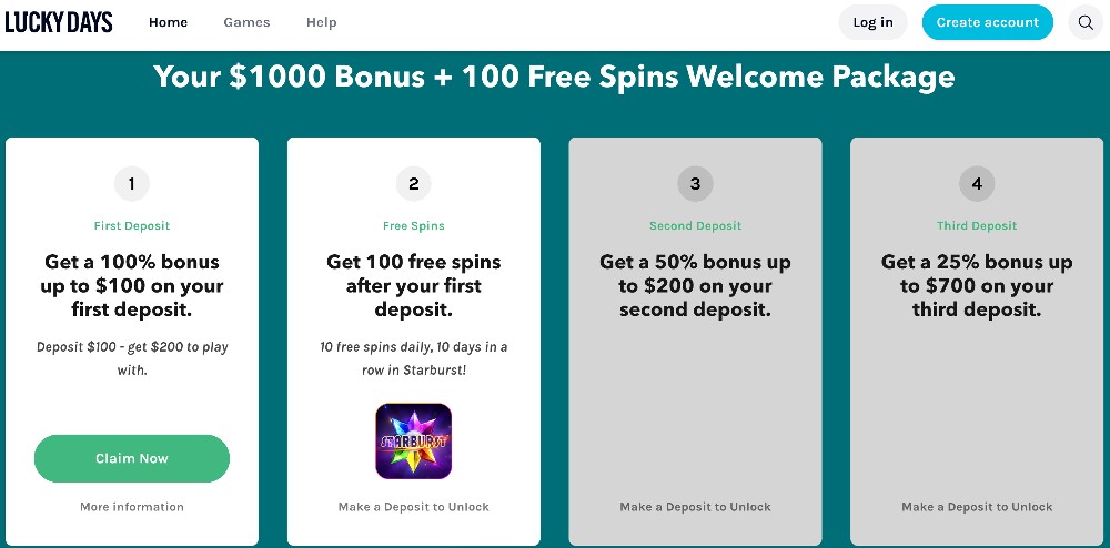 Lucky Days Casino Bonus