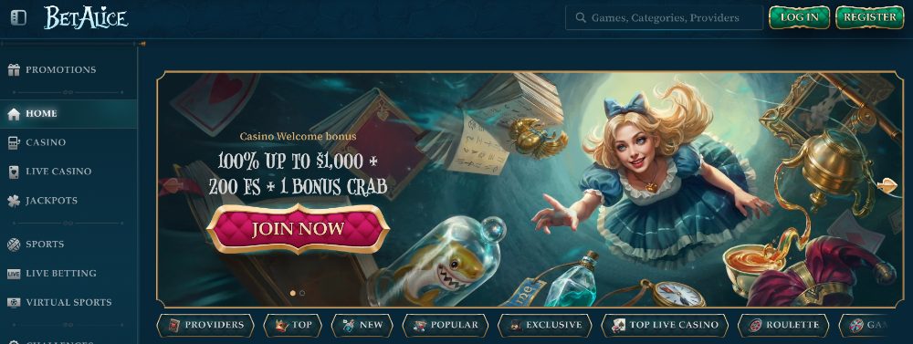 BetAlice Casino Welcome Bonus Package